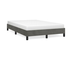 Vidaxl Cadre de lit en velours gris foncé 120 x 190 cm - 36% de remise