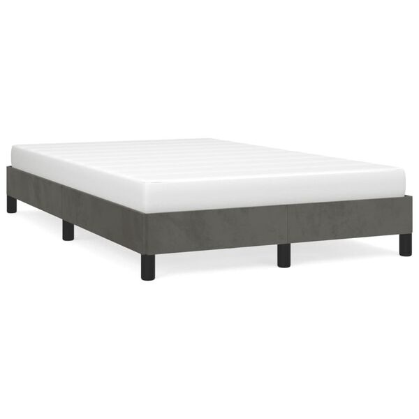 Vidaxl Cadre de lit en velours gris foncé 120 x 190 cm - 36% de remise