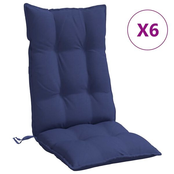Vidaxl Lot de 6 coussins pour chaise haute bleu marine - 41% de remise