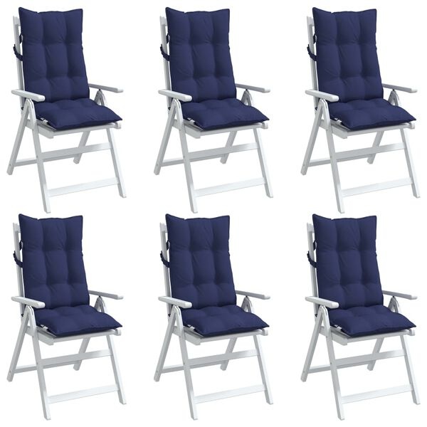Vidaxl Lot de 6 coussins pour chaise haute bleu marine - 41% de remise