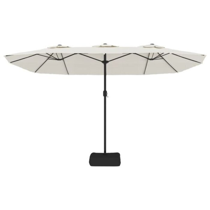 Vidaxl Parasol double 449x245 cm blanc sable - 41% de remise