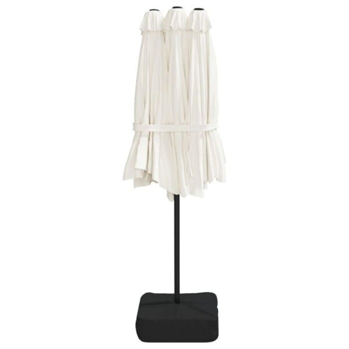 Vidaxl Parasol double 449x245 cm blanc sable - 41% de remise