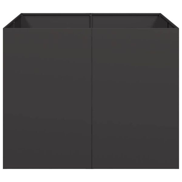 Vidaxl Jardinière carrée acier noir 100x100x80cm - 41% de remise