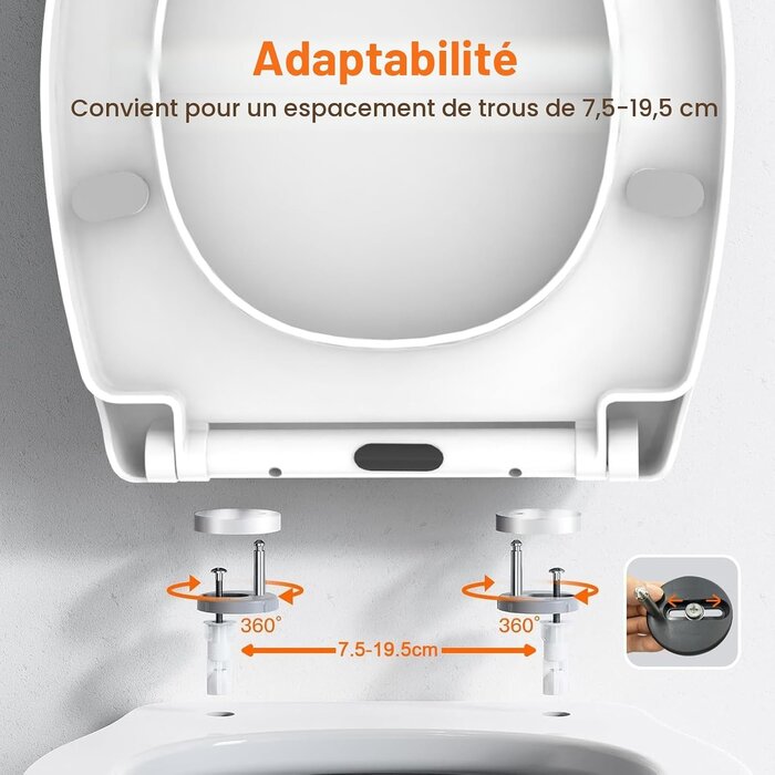Amazon Abattant WC Ovale Soft-Close - Blanc - 45x37 cm - 36% de remise