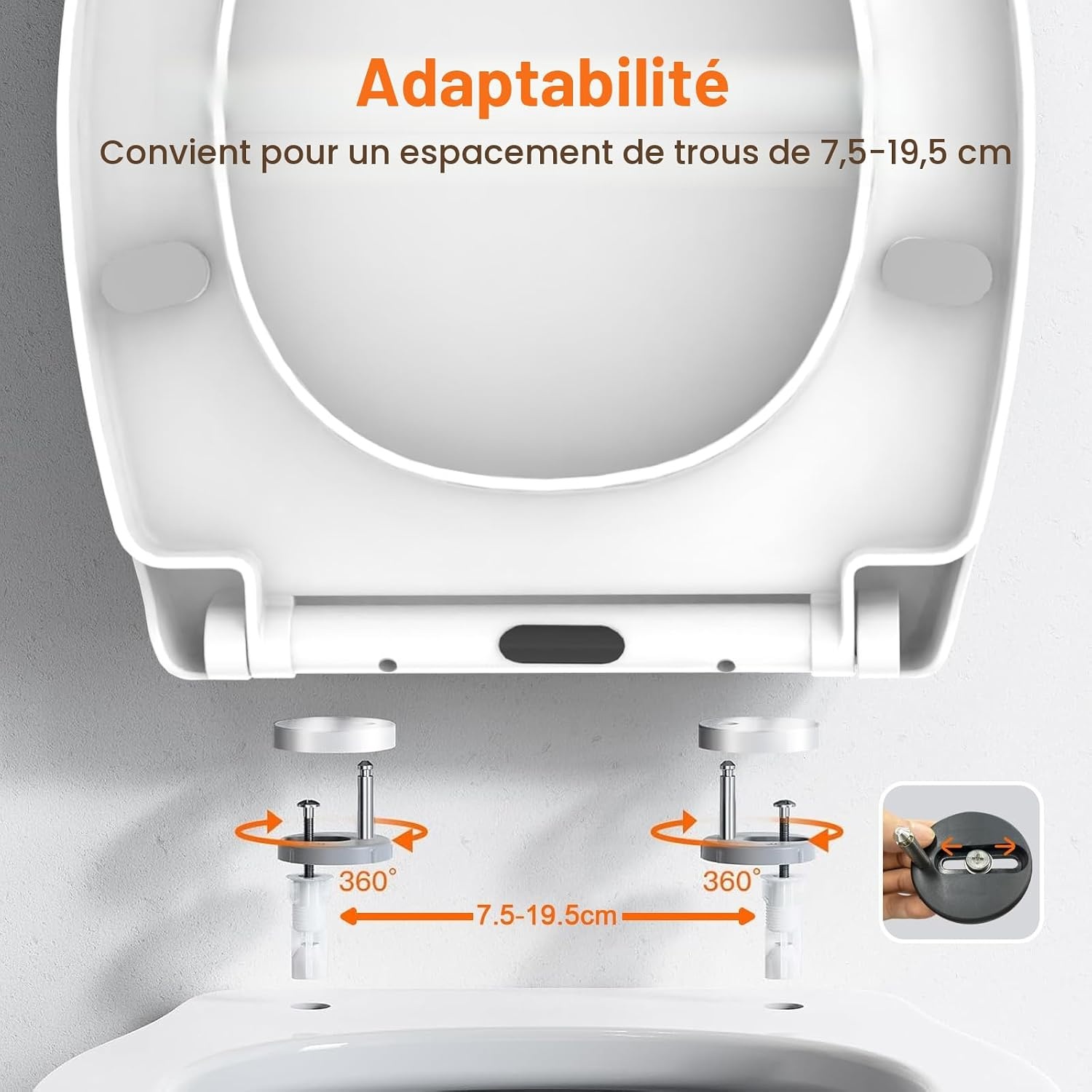 Amazon Abattant WC Ovale Soft-Close - Blanc - 45x37 cm - 36% de remise