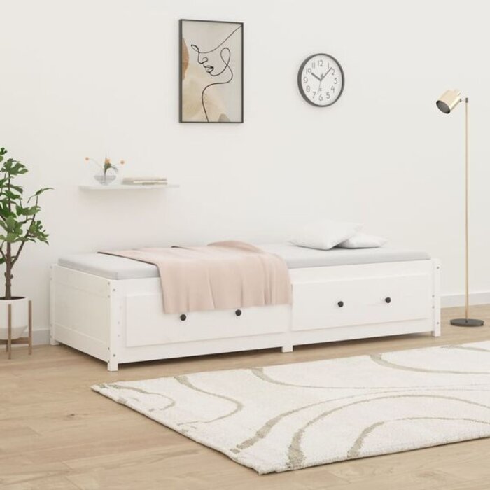 Vidaxl Banquette-lit 90x200 cm en bois de pin blanc - 41% de remise