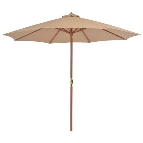 Vidaxl Parasol de jardin 300 cm en bois taupe - 41% de remise
