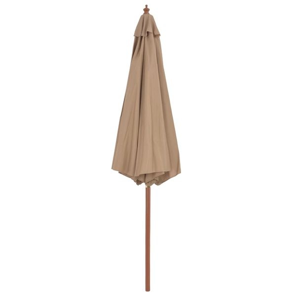 Vidaxl Parasol de jardin 300 cm en bois taupe - 41% de remise