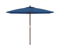 Vidaxl Parasol de jardin bois 299cm bleu azur - 41% de remise