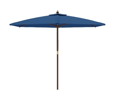 Vidaxl Parasol de jardin bois 299cm bleu azur - 41% de remise