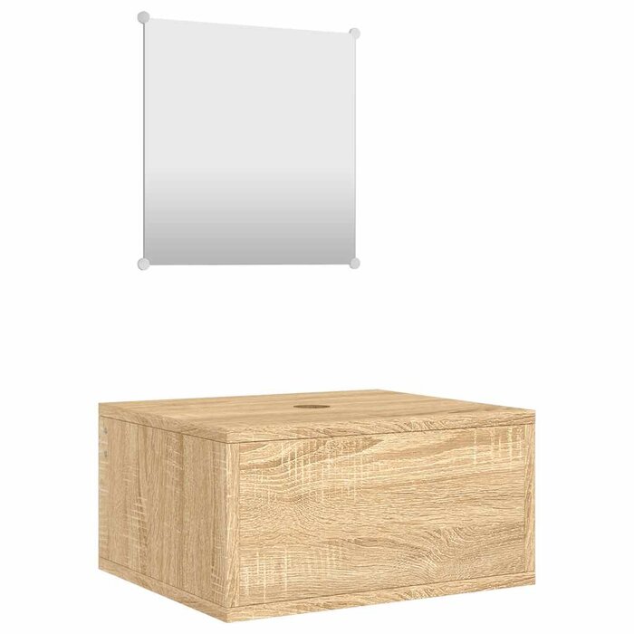 Vidaxl Ensemble meuble salle de bain + miroir aspect chêne - 39% de remise