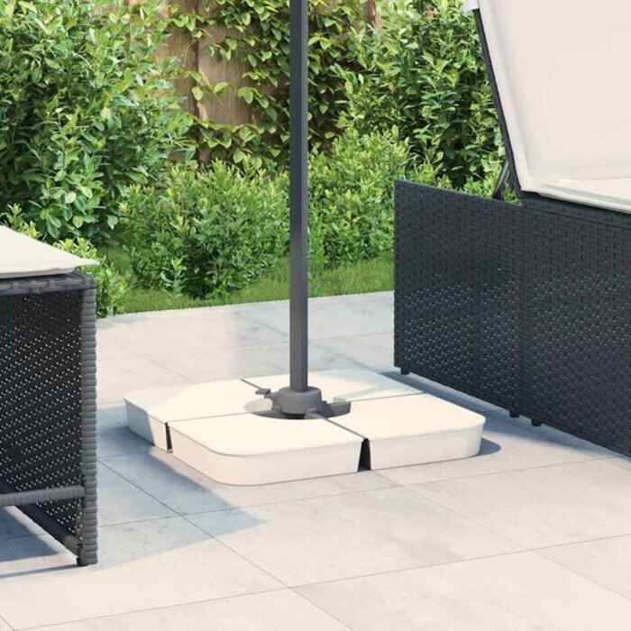 Vidaxl Set de 4 dalles de lestage pour parasol - Blanc - 100 kg - 40% de remise
