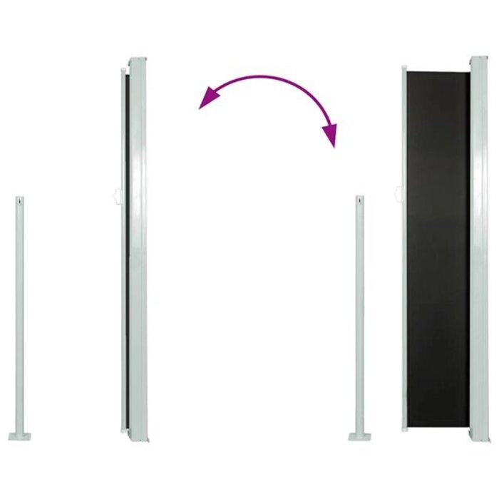 Vidaxl Store latéral rétractable 100x500cm Noir - 41% de remise