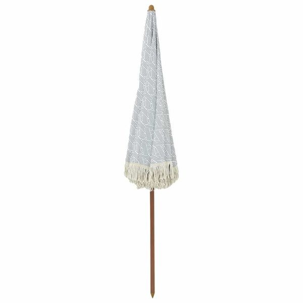 Vidaxl Parasol de plage rond gris et blanc - 39% de remise