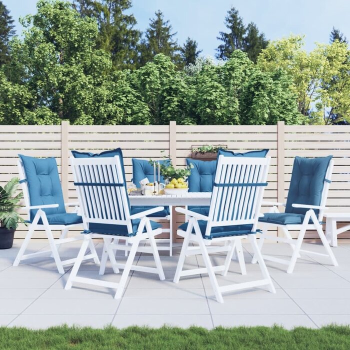 Vidaxl Lot de 6 coussins dossier haut 120x50 cm bleu chiné - 41% de remise
