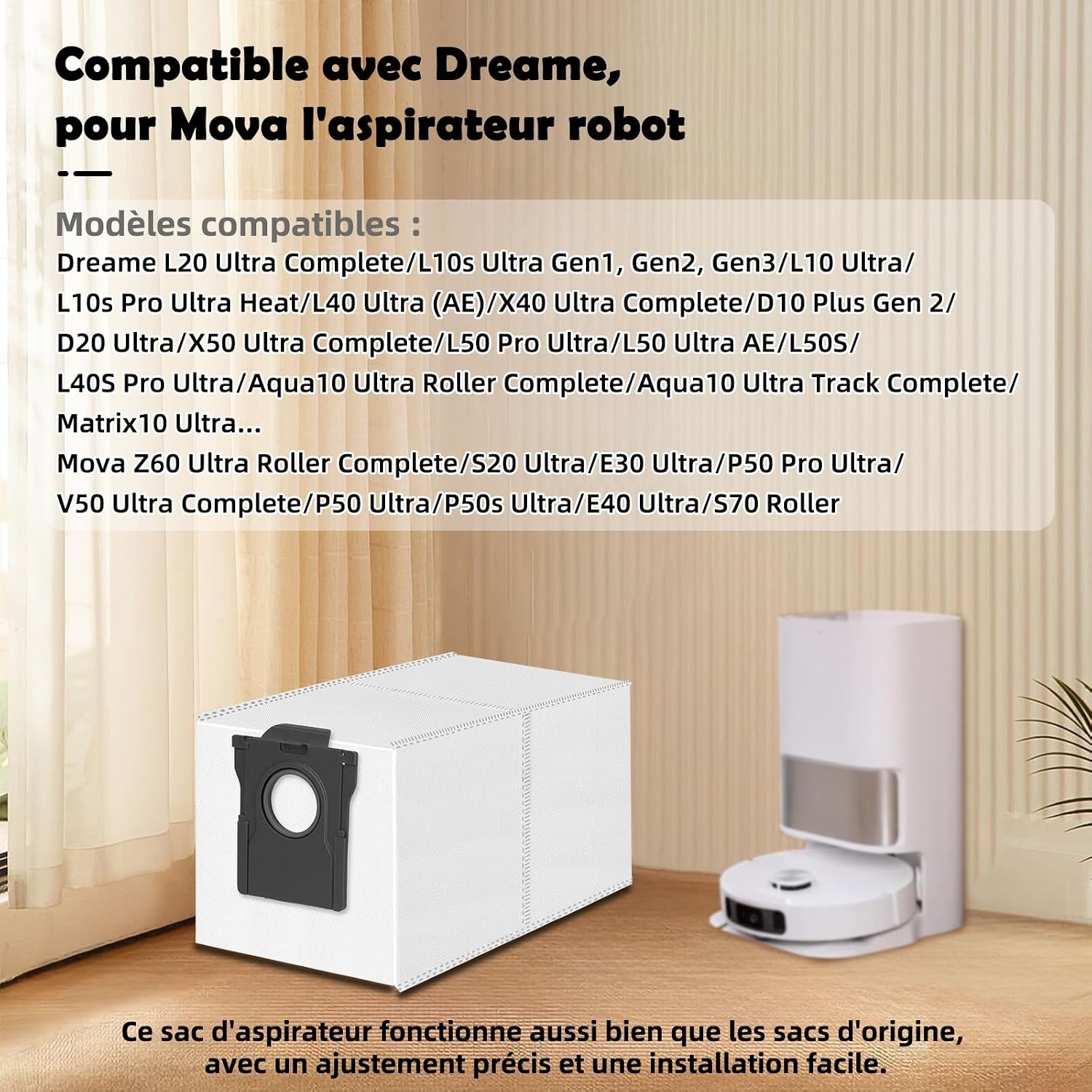 Dreame Lot de 12 sacs aspirateur robot compatibles Dreame & Mova - 34% de remise