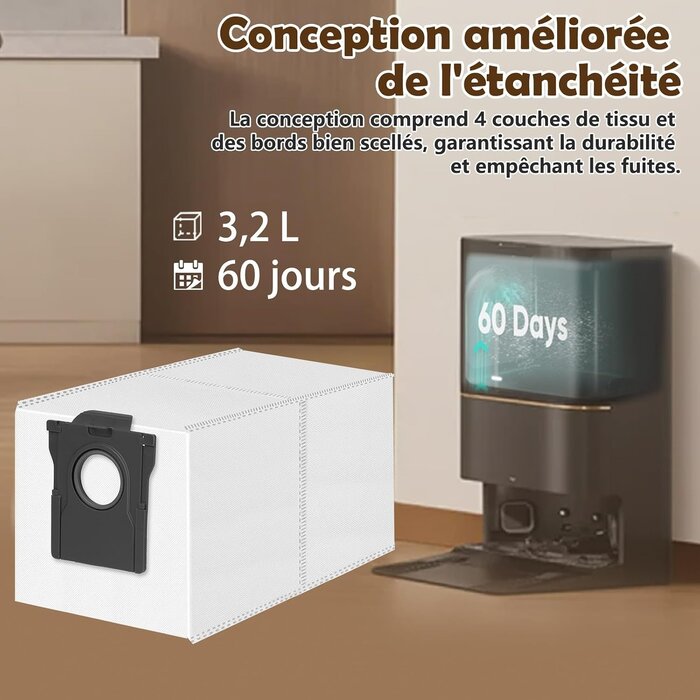 Dreame Lot de 12 sacs aspirateur robot compatibles Dreame & Mova - 34% de remise