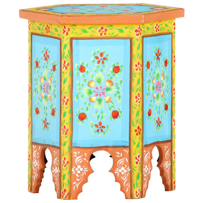 Vidaxl Table d'appoint en bois de manguier peint à la main - 40% de remise