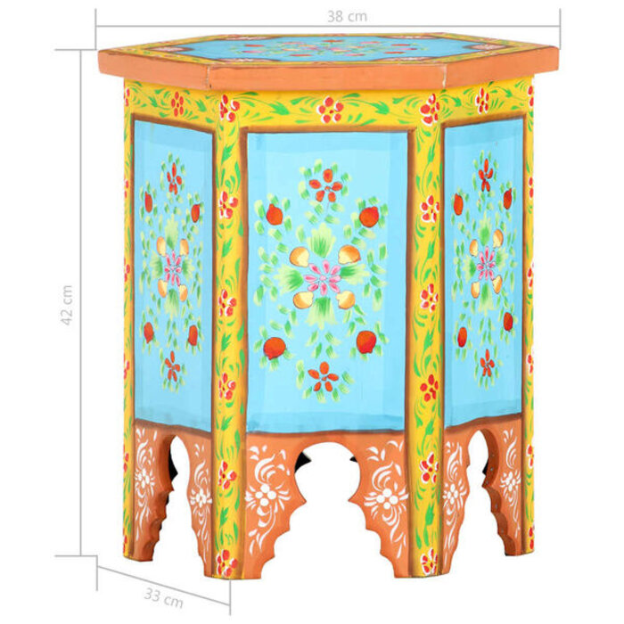 Vidaxl Table d'appoint en bois de manguier peint à la main - 40% de remise
