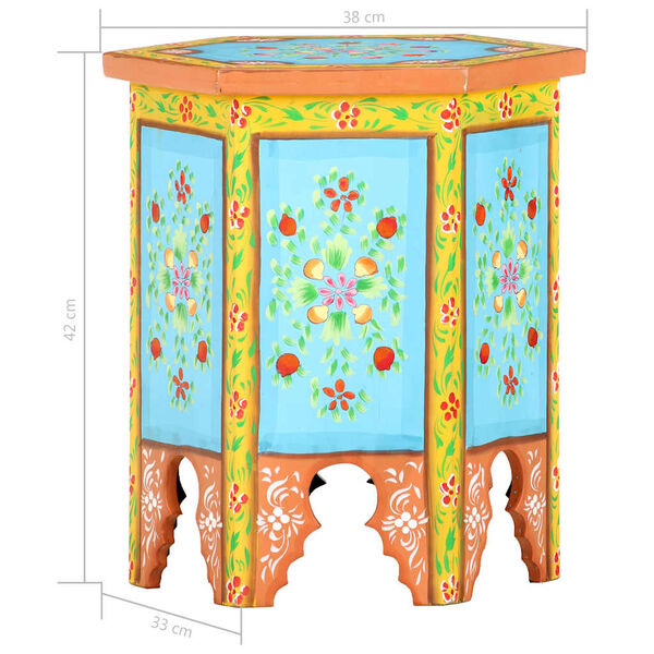 Vidaxl Table d'appoint en bois de manguier peint à la main - 40% de remise