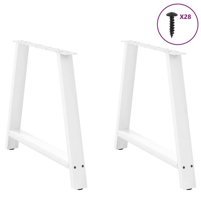 Vidaxl Pieds de table en A - Acier blanc - 100 cm - 40% de remise