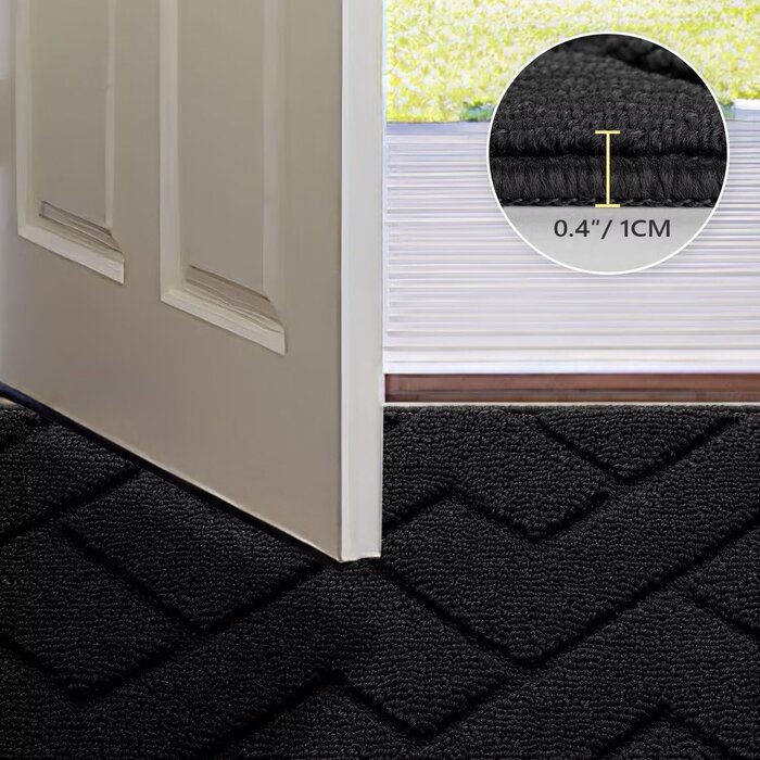 Paillasson absorbant noir 119x180 cm - 40% de remise