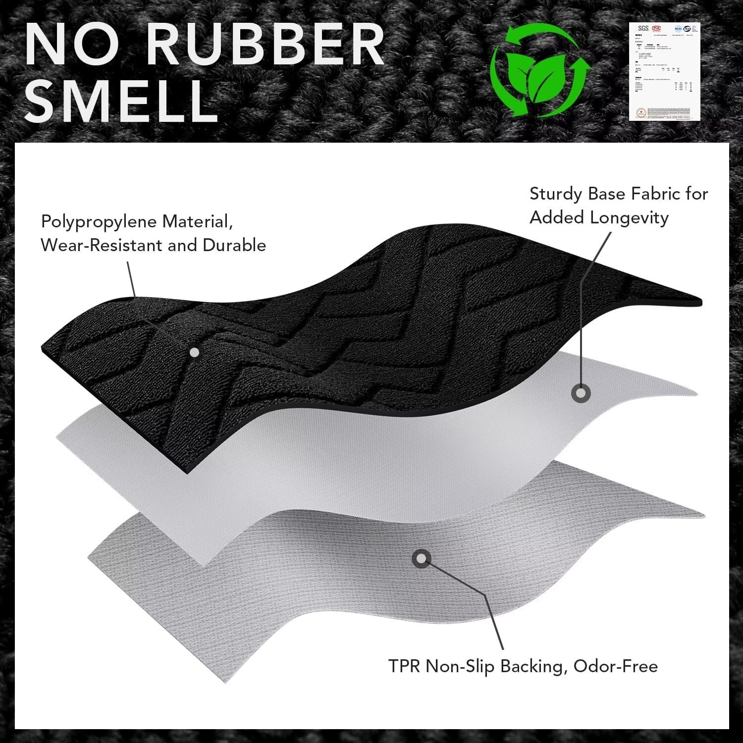 Paillasson absorbant noir 119x180 cm - 40% de remise