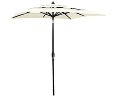 Vidaxl Parasol 3 niveaux 2x2 m sable - Mât alu - 41% de remise