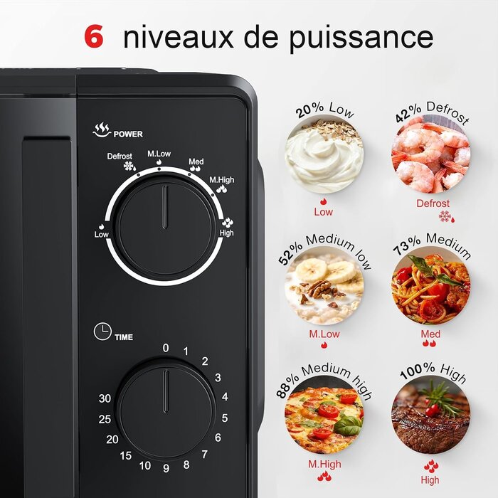 Micro-ondes solo 20L 700W Noir - 42% de remise