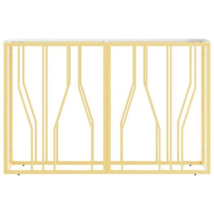 Vidaxl Console murale dorée 110x30 cm en acier et verre - 41% de remise
