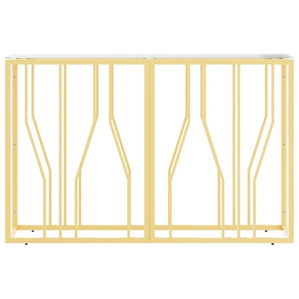 Vidaxl Console murale dorée 110x30 cm en acier et verre - 41% de remise