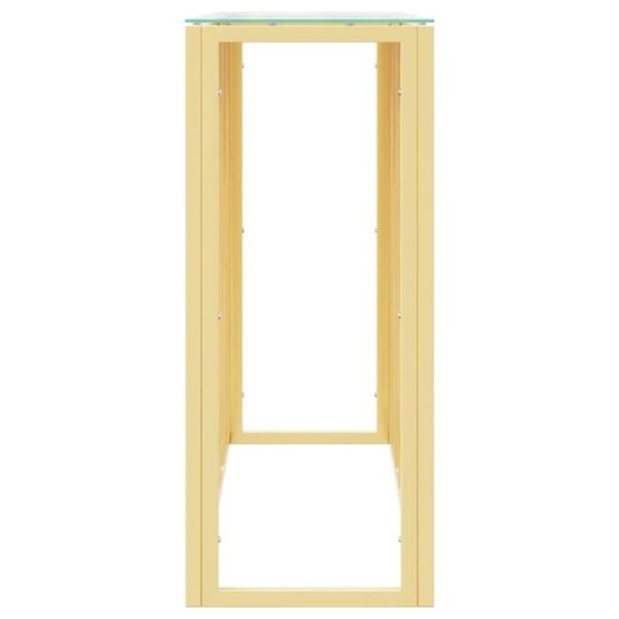 Vidaxl Console murale dorée 110x30 cm en acier et verre - 41% de remise
