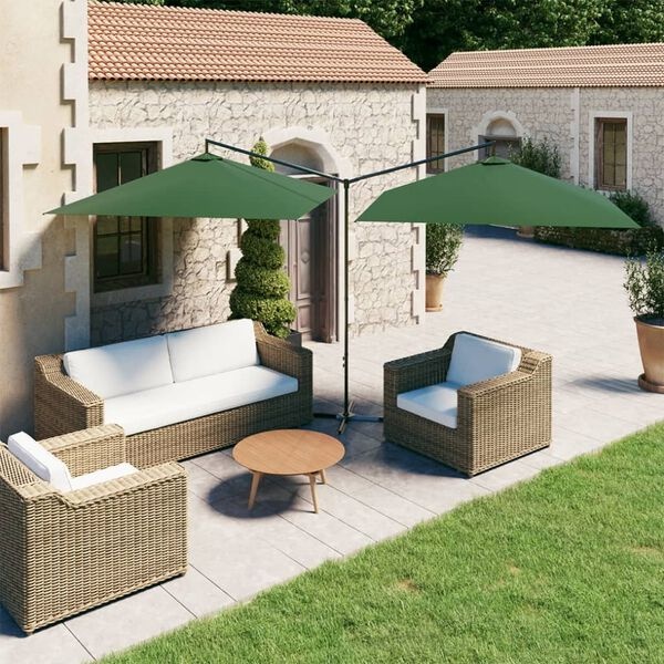 Vidaxl Parasol double 600x300 cm vert - 41% de remise - Déballé / Bon état