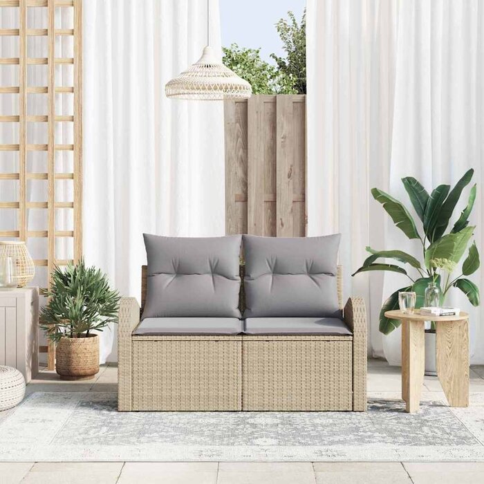 Vidaxl Banc de jardin en polyrotin beige - 41% de remise