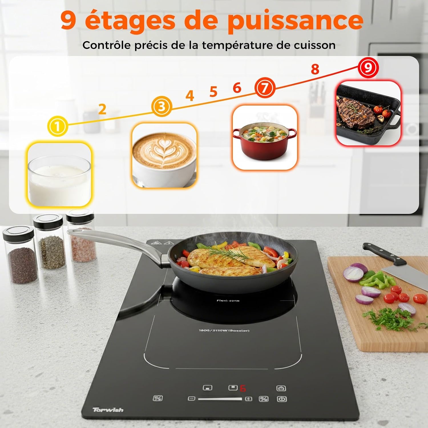 Plaque induction 30 cm 2 zones FlexZone 3500W - 41% de remise
