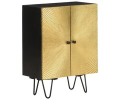 Vidaxl Buffet en bois de manguier massif doré et noir - 41% de remise