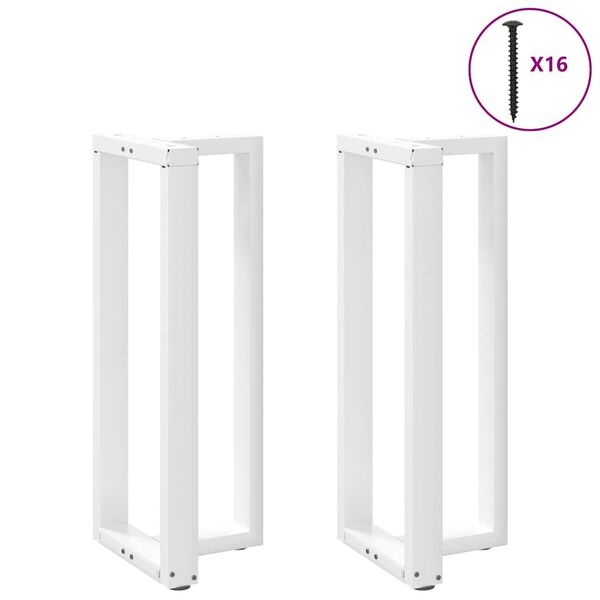 Vidaxl Lot de 2 pieds de table de bar en T, acier blanc - 40% de remise