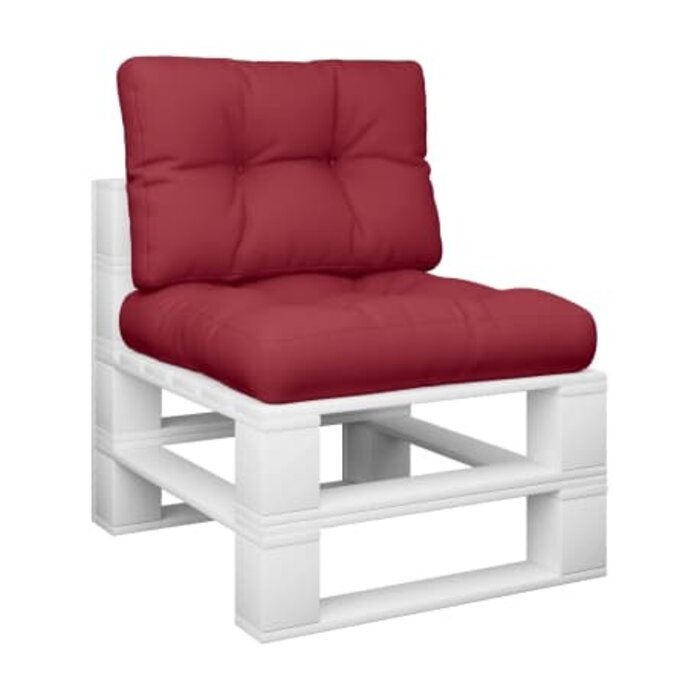 Vidaxl Lot de 2 coussins pour palette rouge vin - 37% de remise
