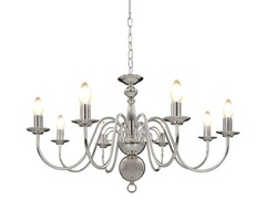Vidaxl Lustre 8 branches argent 80 x 45 cm - 40% de remise