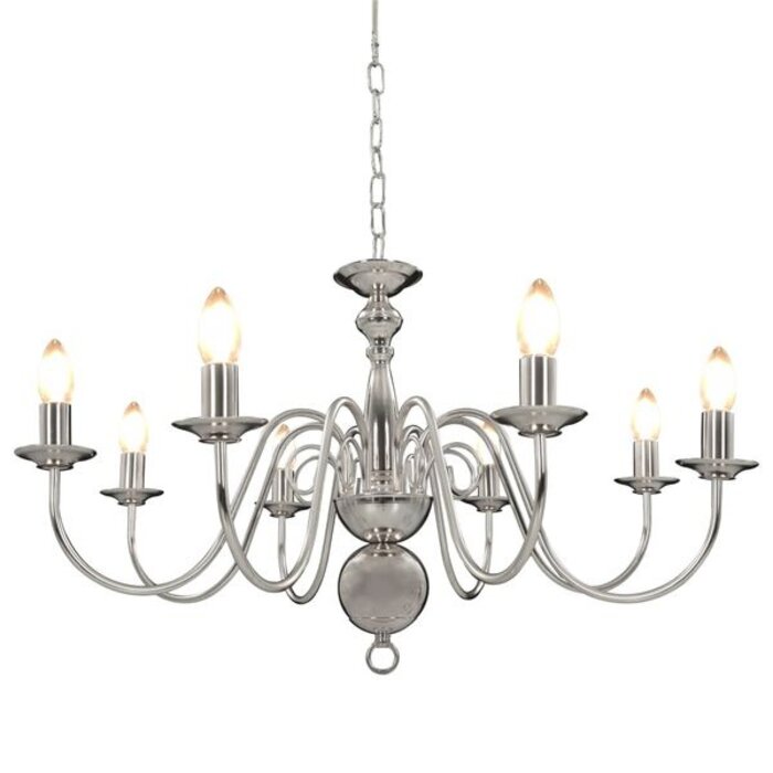 Vidaxl Lustre 8 branches argent 80 x 45 cm - 40% de remise