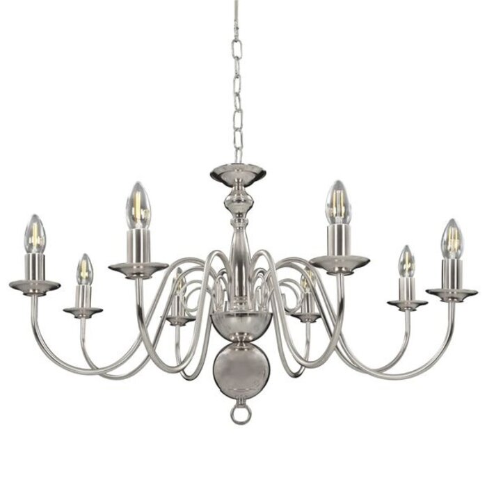 Vidaxl Lustre 8 branches argent 80 x 45 cm - 40% de remise