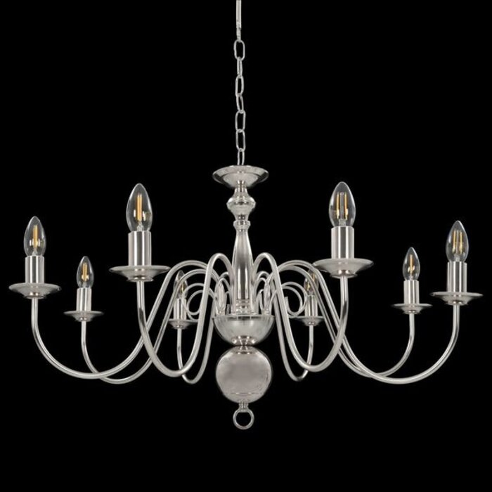 Vidaxl Lustre 8 branches argent 80 x 45 cm - 40% de remise