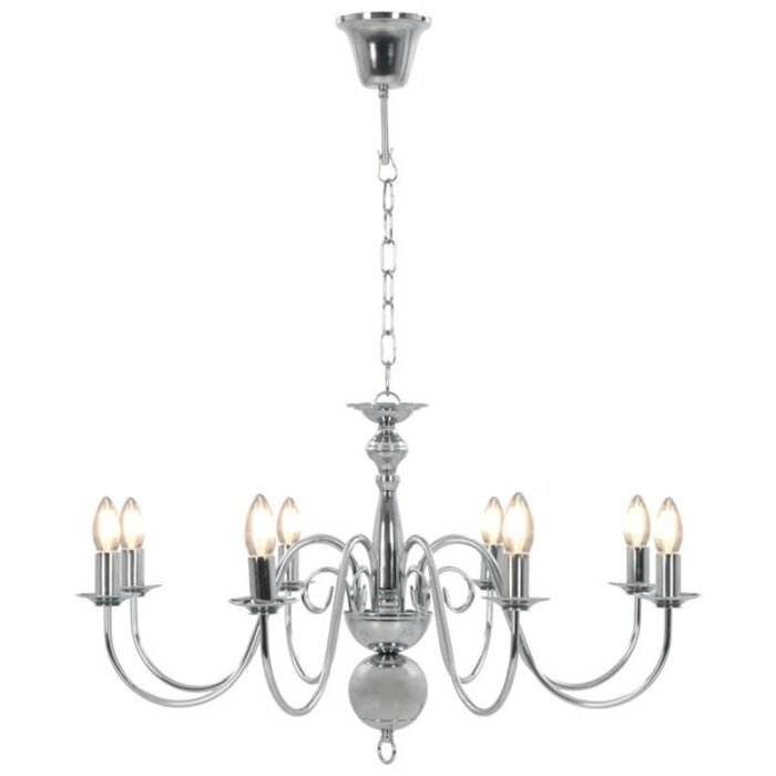 Vidaxl Lustre 8 branches argent 80 x 45 cm - 40% de remise