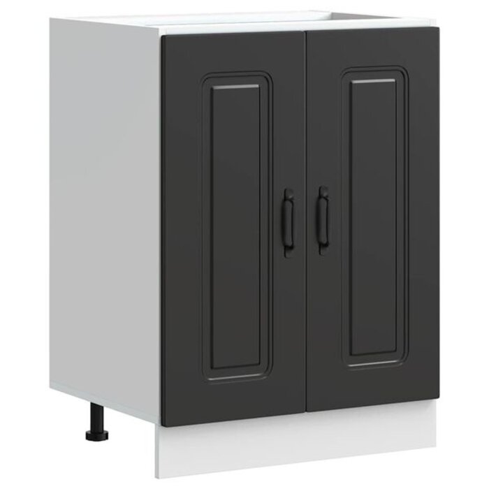 Vidaxl Meuble sous-évier noir Kalmar 60x46x81,5 cm - 40% de remise