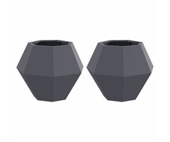 Vidaxl Lot de 2 bacs à fleurs en acier anthracite 50x50x40cm - 39% de remise