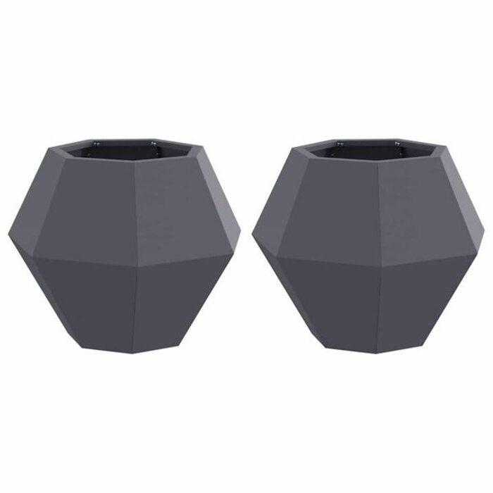 Vidaxl Lot de 2 bacs à fleurs en acier anthracite 50x50x40cm - 39% de remise