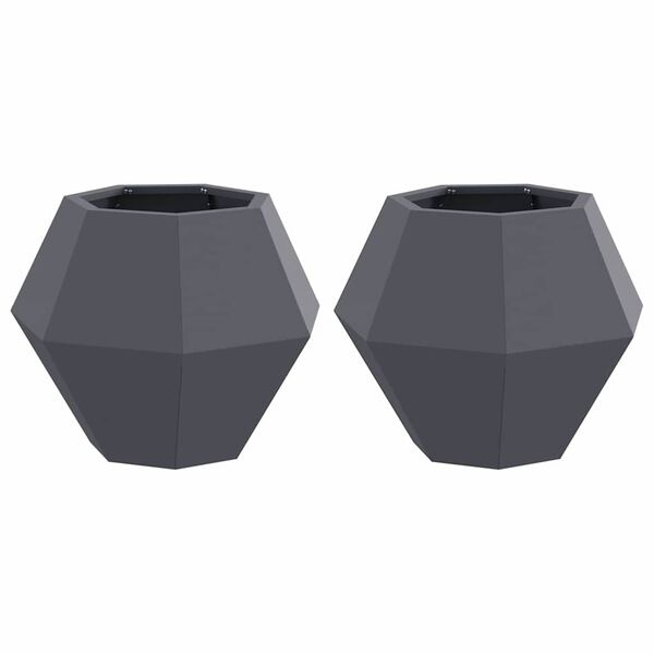 Vidaxl Lot de 2 bacs à fleurs en acier anthracite 50x50x40cm - 39% de remise