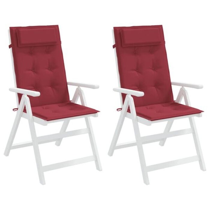 Vidaxl Lot de 2 coussins pour chaise haute 120x50cm - Rouge vin - 37% de remise