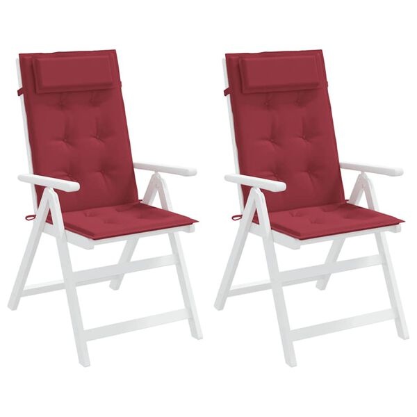 Vidaxl Lot de 2 coussins pour chaise haute 120x50cm - Rouge vin - 37% de remise