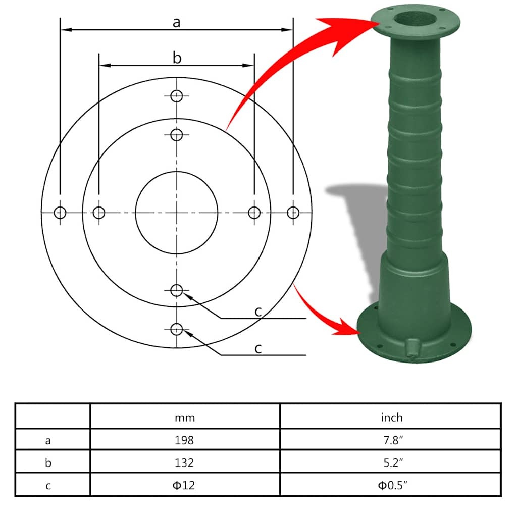 Vidaxl Support pour pompe à eau en fonte vert 66 cm - 40% de remise